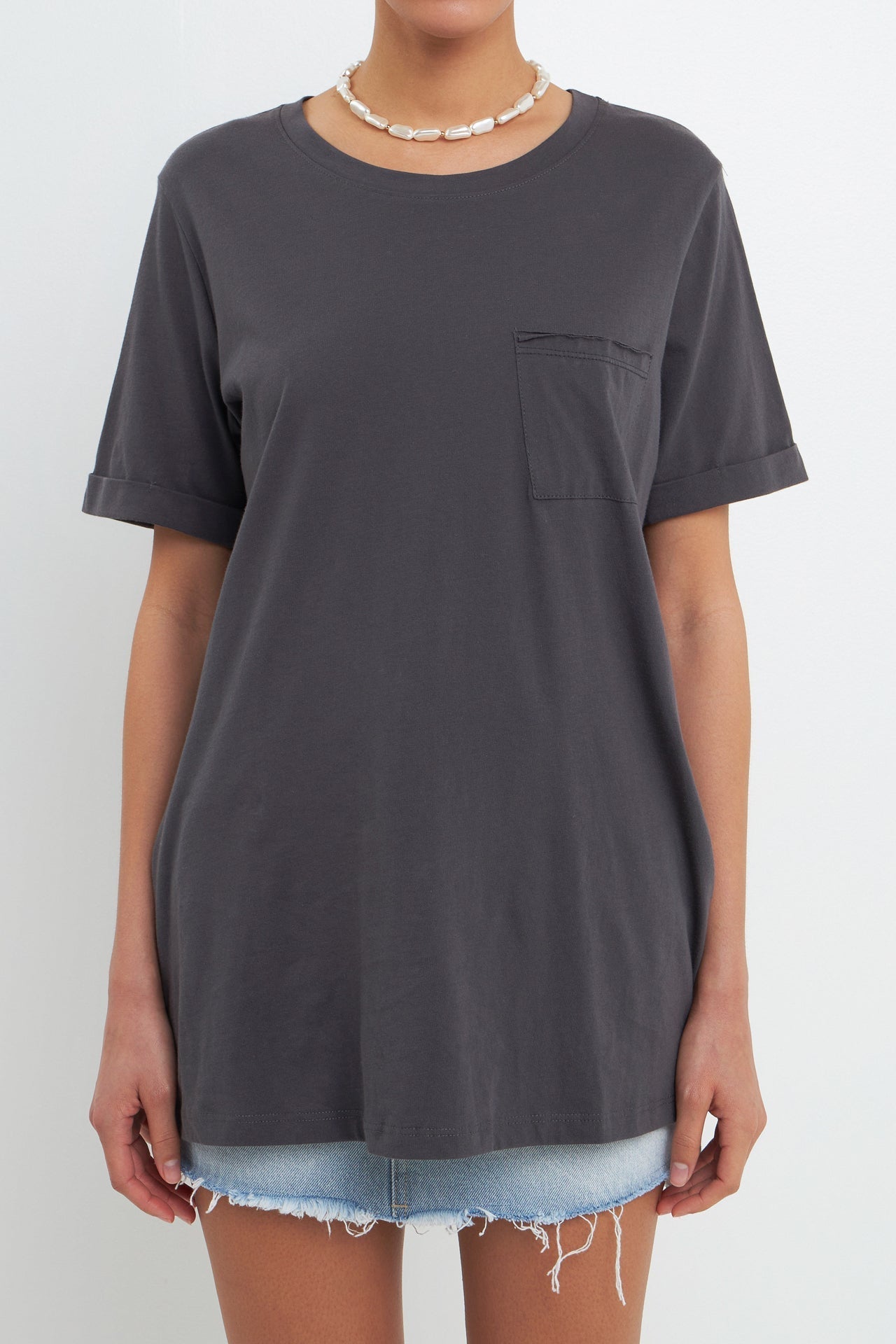 GREY LAB - Classic Round Neck T-shirt With Round Neck - T-SHIRTS available at Objectrare