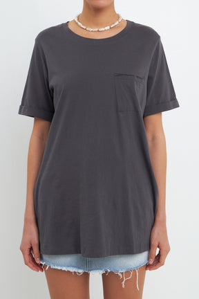 GREY LAB - Classic Round Neck T-shirt With Round Neck - T-SHIRTS available at Objectrare