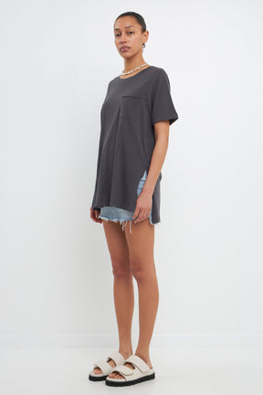 GREY LAB - Classic Round Neck T-shirt With Round Neck - T-SHIRTS available at Objectrare