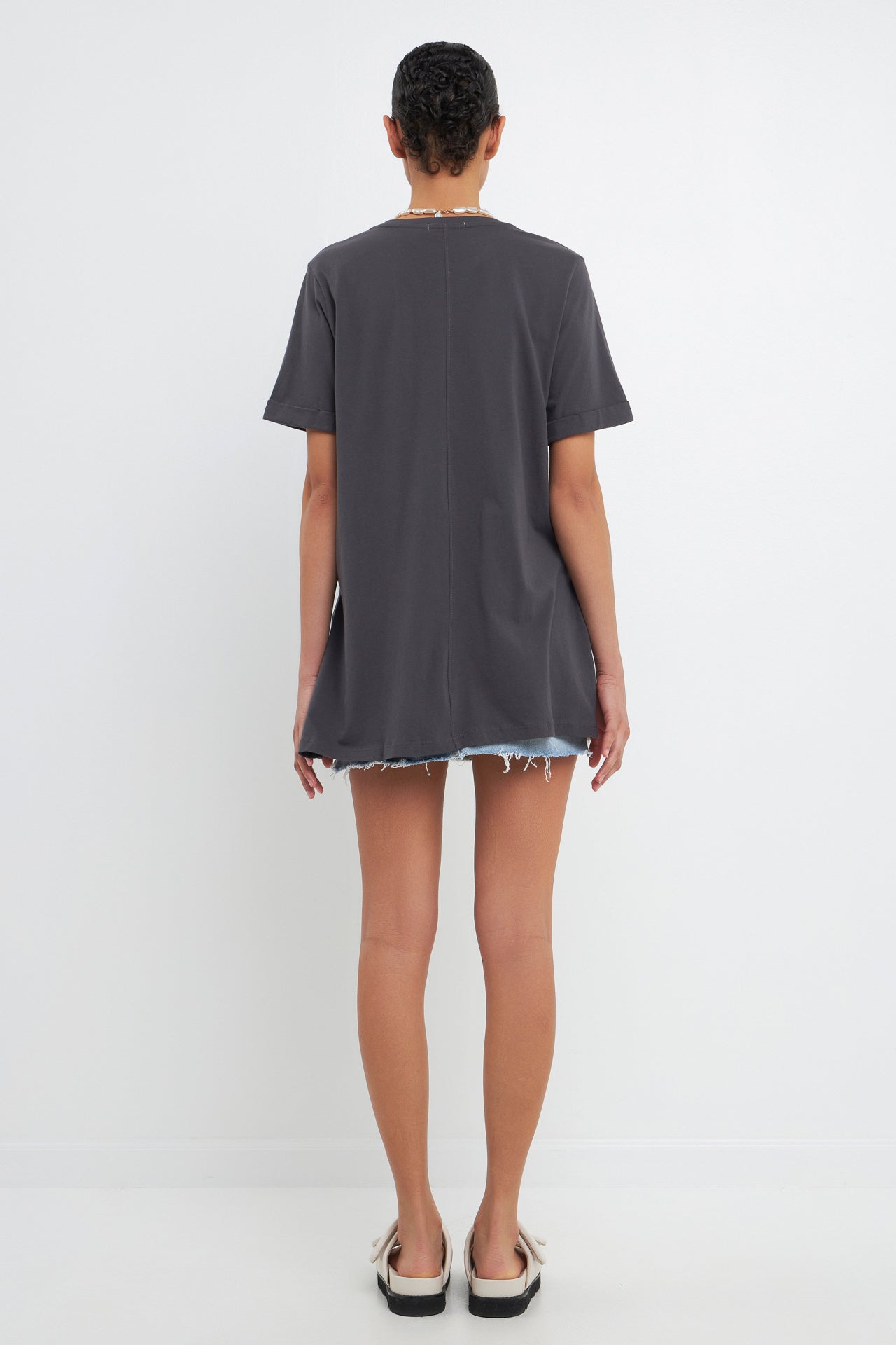 GREY LAB - Classic Round Neck T-shirt With Round Neck - T-SHIRTS available at Objectrare