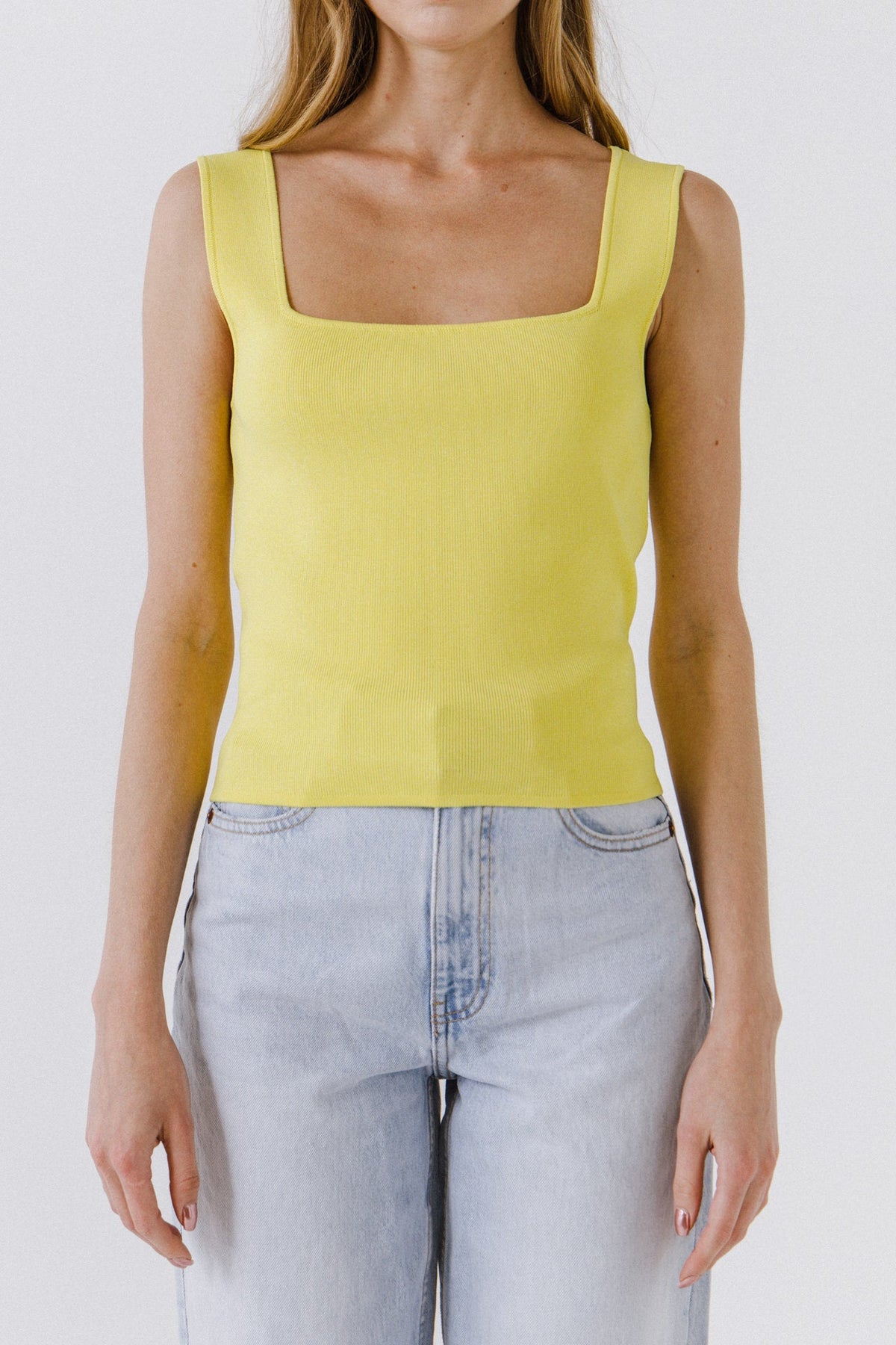 ENDLESS ROSE - Square Neck Knit Tank - TOPS available at Objectrare