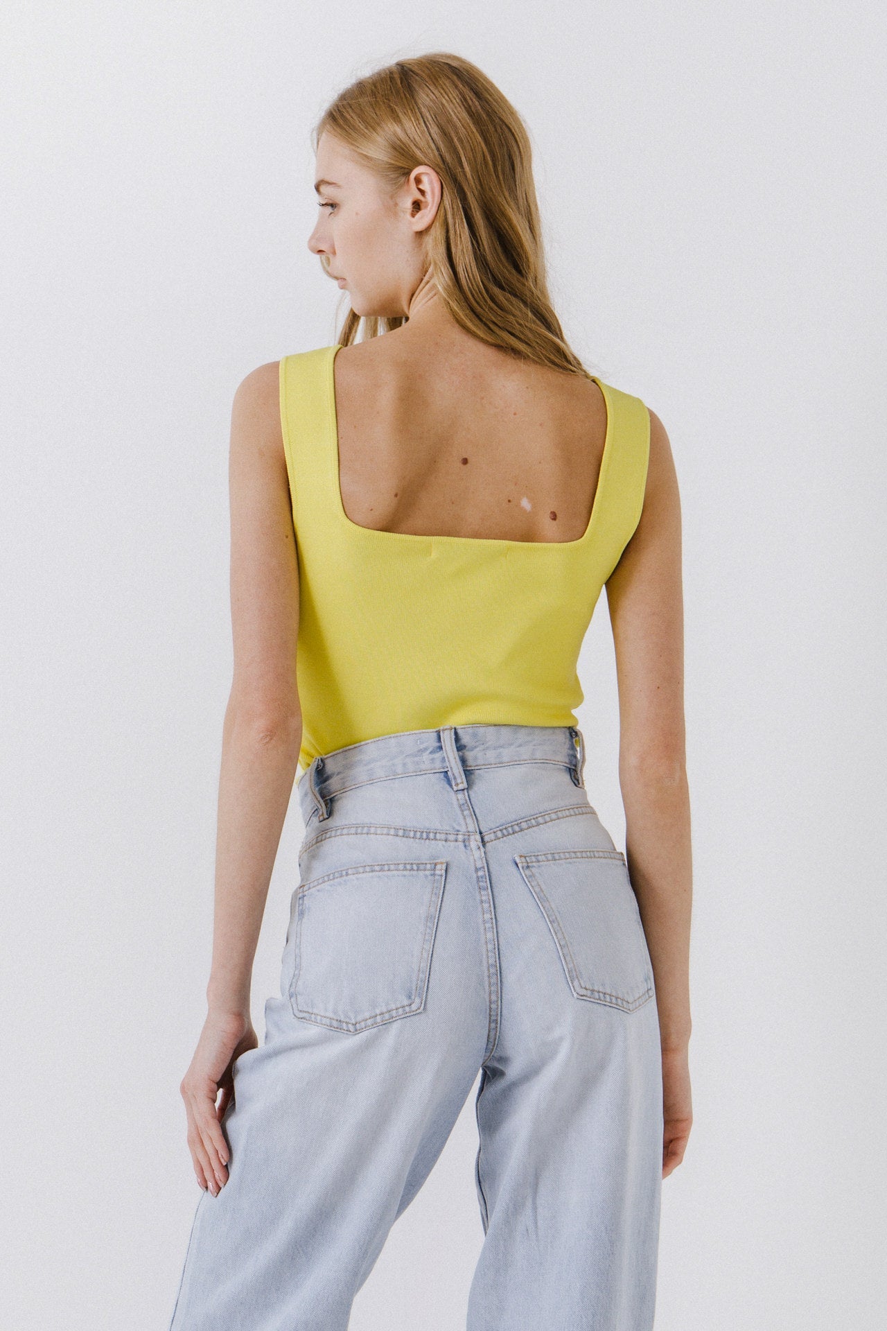 ENDLESS ROSE - Square Neck Knit Tank - TOPS available at Objectrare