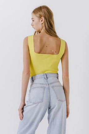 ENDLESS ROSE - Square Neck Knit Tank - TOPS available at Objectrare
