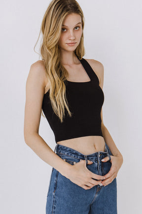 Cross Back Knit Top