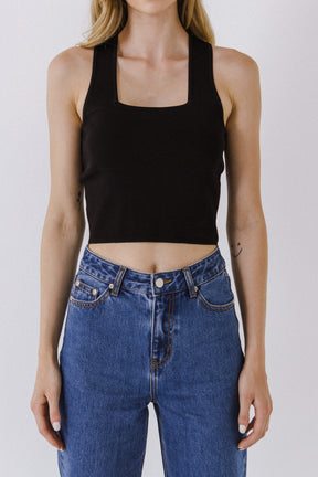 Cross Back Knit Top