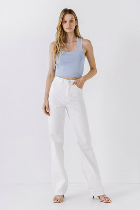 Cross Back Knit Top