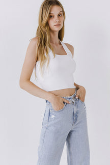 Cross Back Knit Top