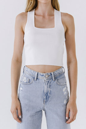 Cross Back Knit Top