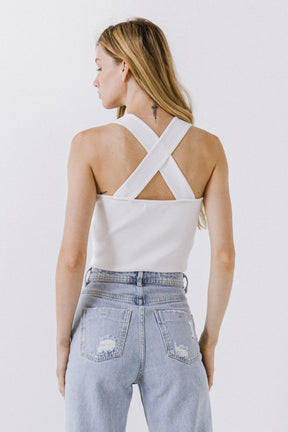 Cross Back Knit Top