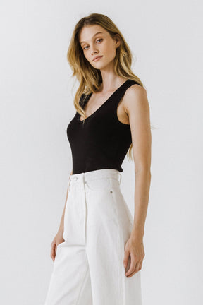 ENDLESS ROSE - Sleeveless V-neck Top - CAMI TOPS & TANK available at Objectrare