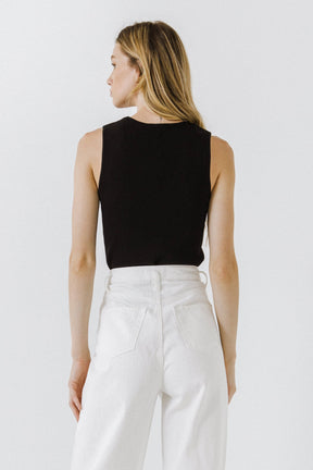 ENDLESS ROSE - Sleeveless V-neck Top - CAMI TOPS & TANK available at Objectrare