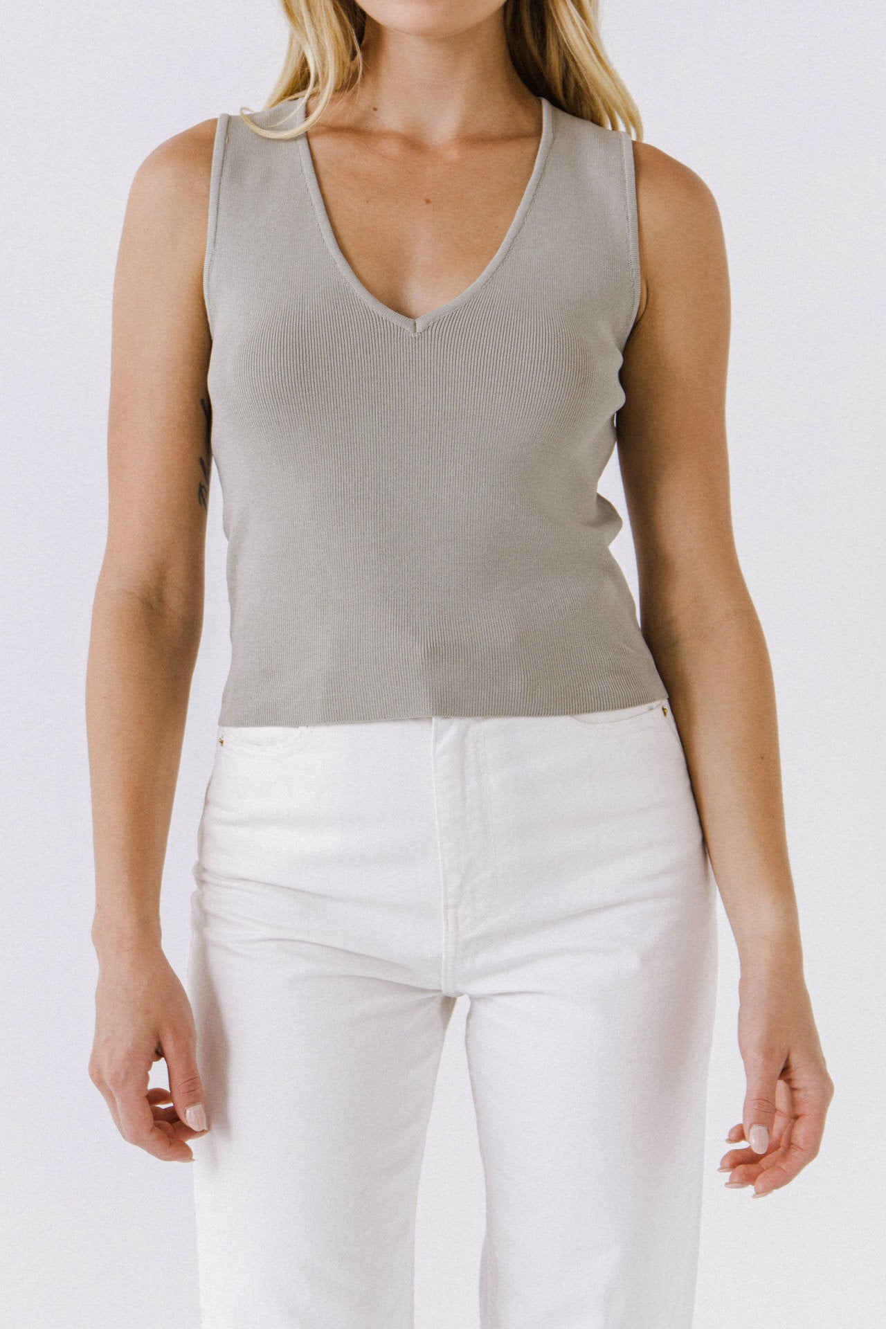 ENDLESS ROSE - Sleeveless V-neck Top - CAMI TOPS & TANK available at Objectrare