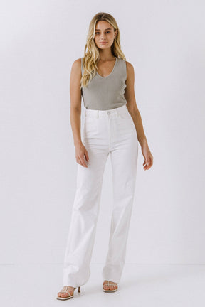ENDLESS ROSE - Sleeveless V-neck Top - CAMI TOPS & TANK available at Objectrare