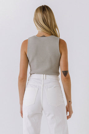 ENDLESS ROSE - Sleeveless V-neck Top - CAMI TOPS & TANK available at Objectrare