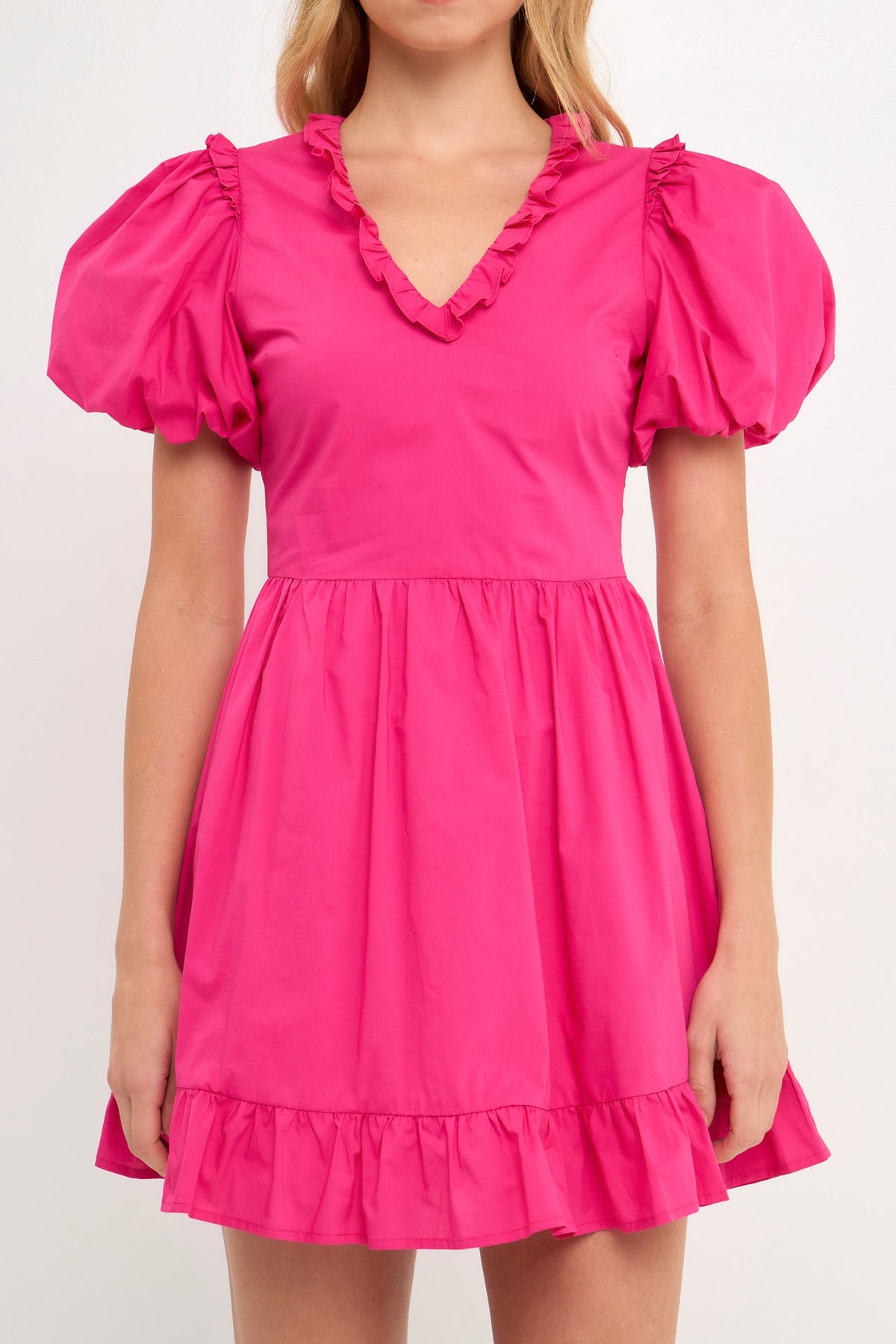 Midi Half Sleeve Ruffle Dress
