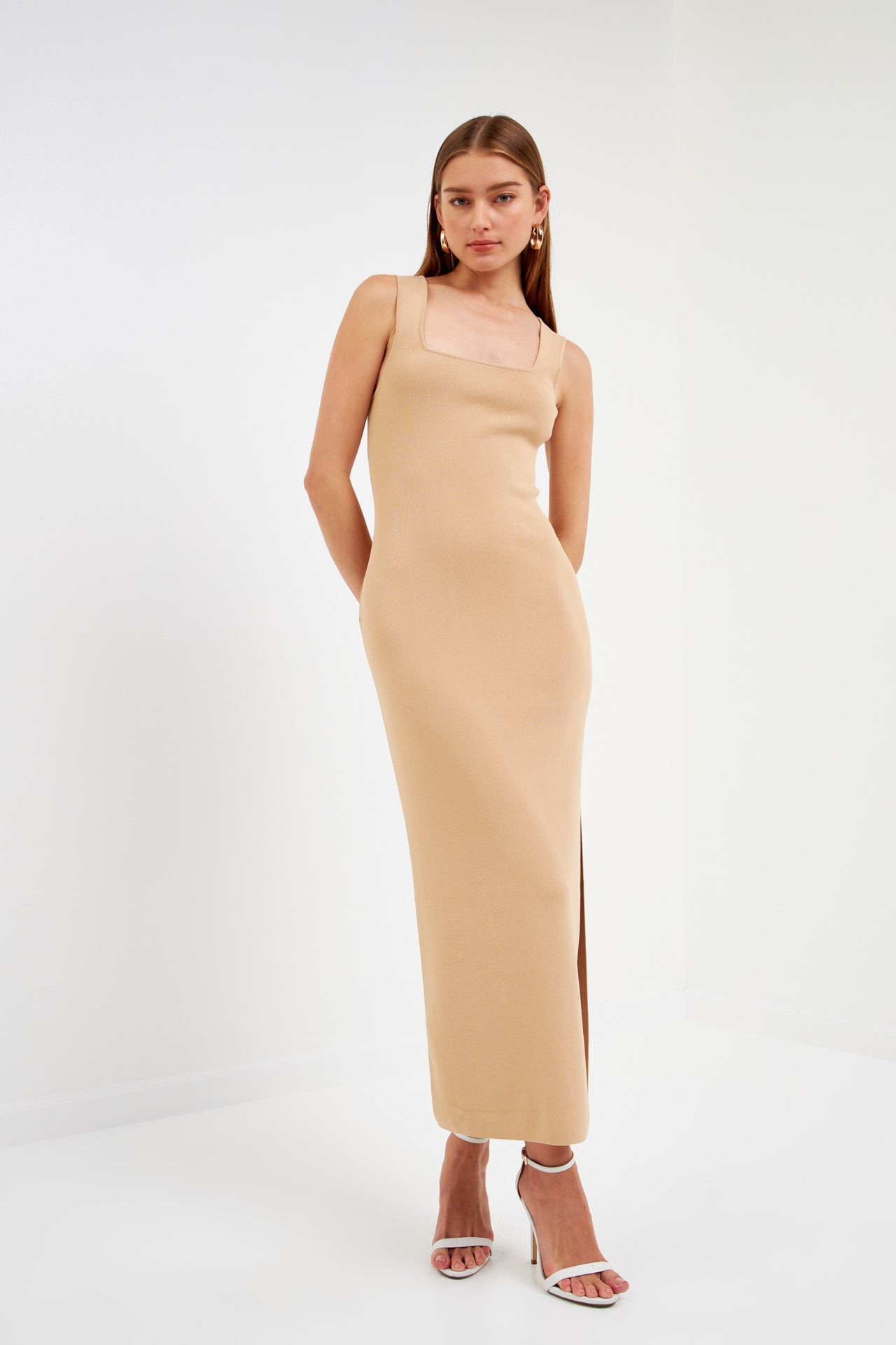 ENDLESS ROSE - Square Neck Maxi Dress - DRESSES available at Objectrare