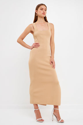 ENDLESS ROSE - Square Neck Maxi Dress - DRESSES available at Objectrare