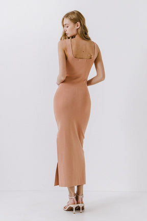 ENDLESS ROSE - Square Neck Maxi Dress - DRESSES available at Objectrare