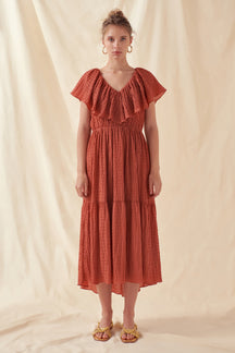 FREE THE ROSES - Free The Roses - Midi Dress with Ruffle Detail - DRESSES available at Objectrare