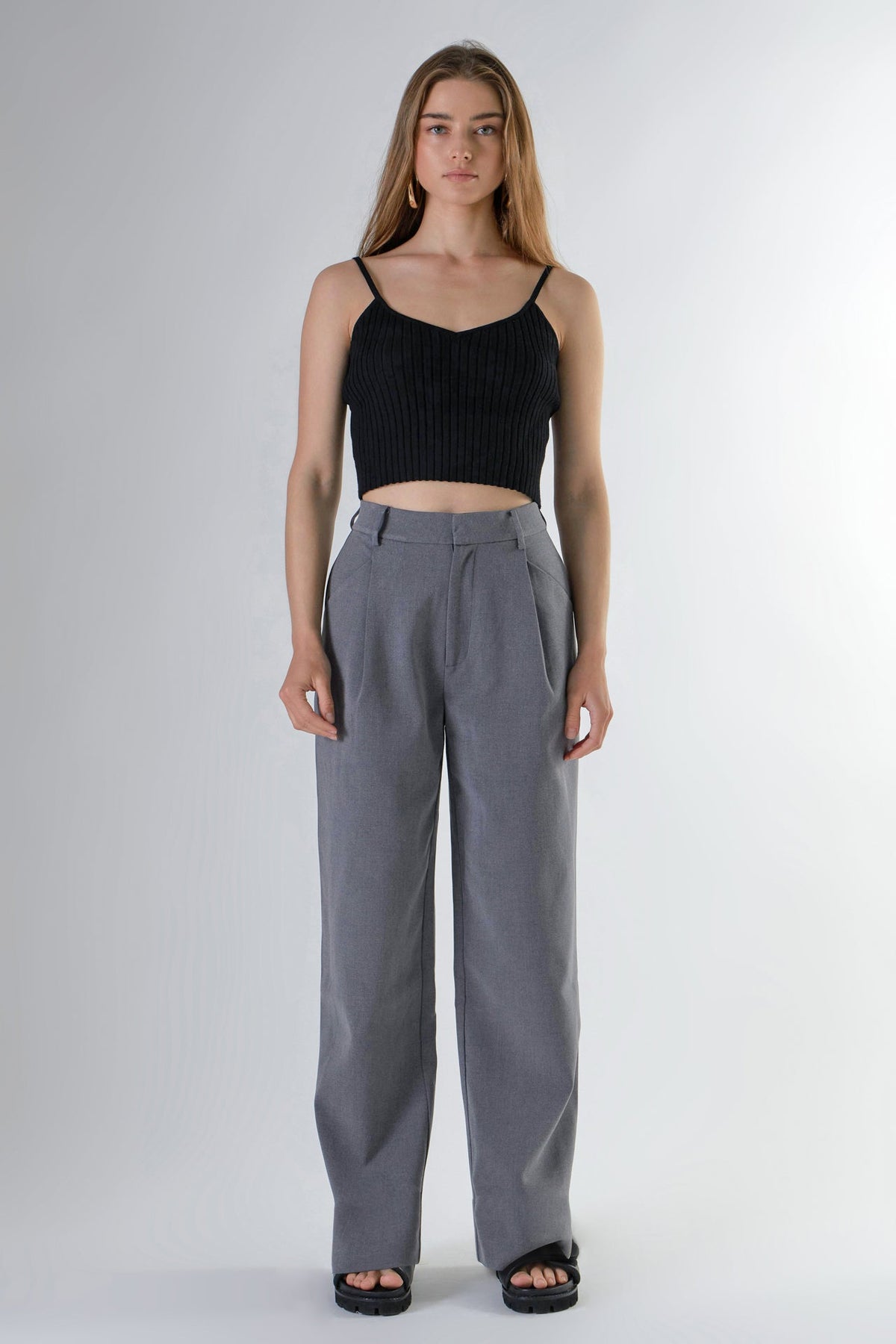 ENDLESS ROSE - Knit Cami Crop Top - TOPS available at Objectrare