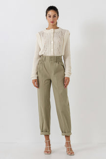 ENGLISH FACTORY - Paper Bag Trousers with Side Pockets - PANTS available at Objectrare
