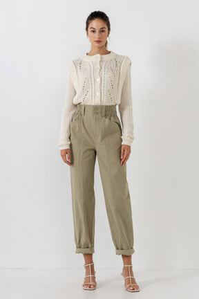 ENGLISH FACTORY - Paper Bag Trousers with Side Pockets - PANTS available at Objectrare