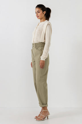 ENGLISH FACTORY - Paper Bag Trousers with Side Pockets - PANTS available at Objectrare
