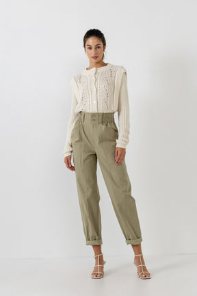 ENGLISH FACTORY - Paper Bag Trousers with Side Pockets - PANTS available at Objectrare