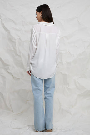 ENGLISH FACTORY - Front Tie Oversized Collared Top - TOPS available at Objectrare