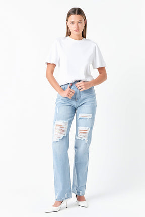 GREY LAB - Destroyed Jeans - JEANS available at Objectrare