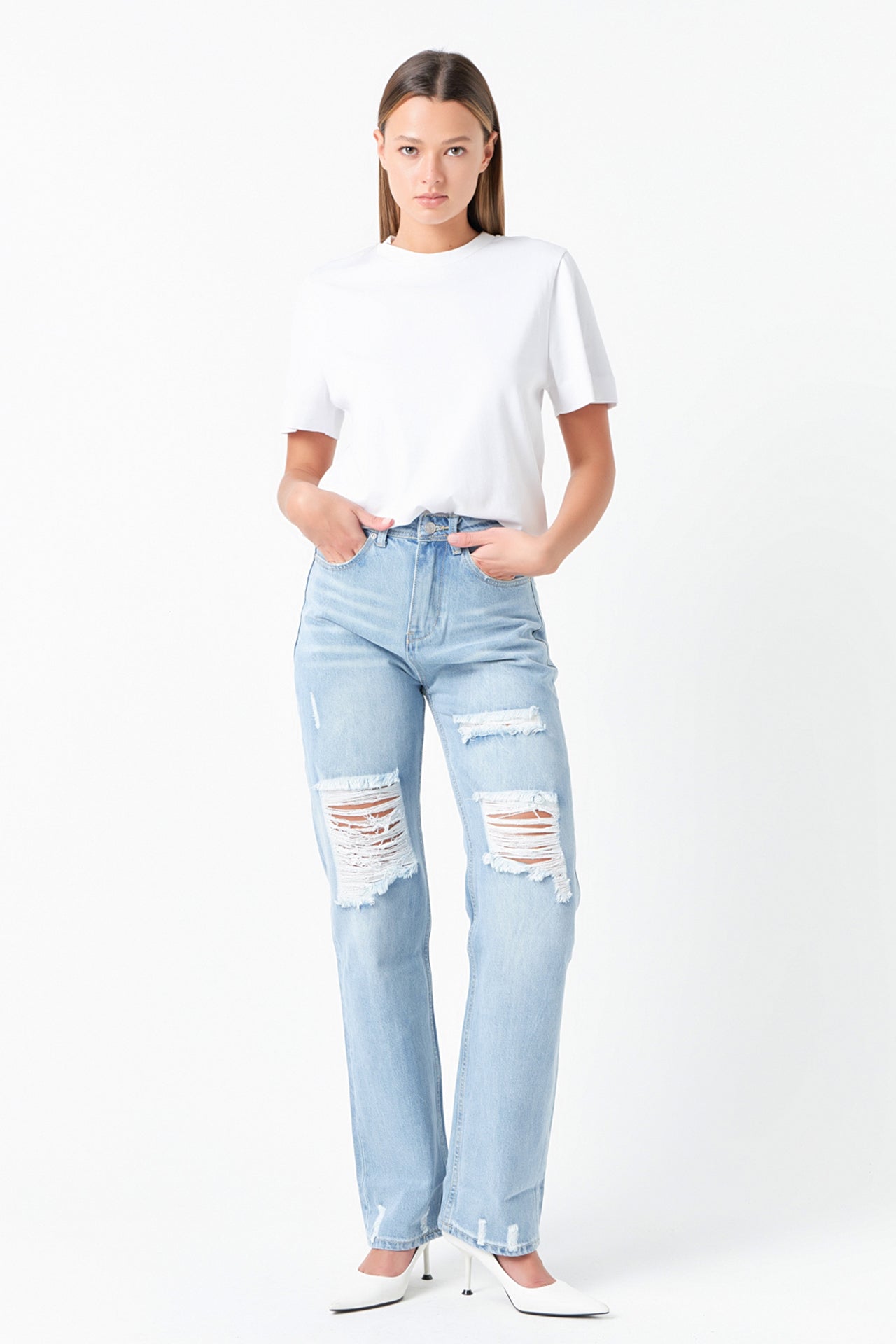 GREY LAB - Grey Lab - Destroyed Ripped Jeans - JEANS available at Objectrare