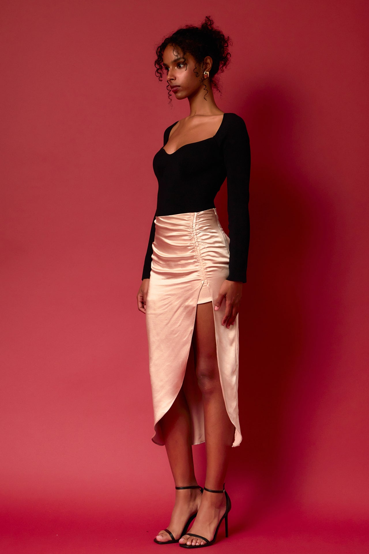 ENDLESS ROSE - Endless Rose - Front Slit Midi Skirt - SKIRTS available at Objectrare