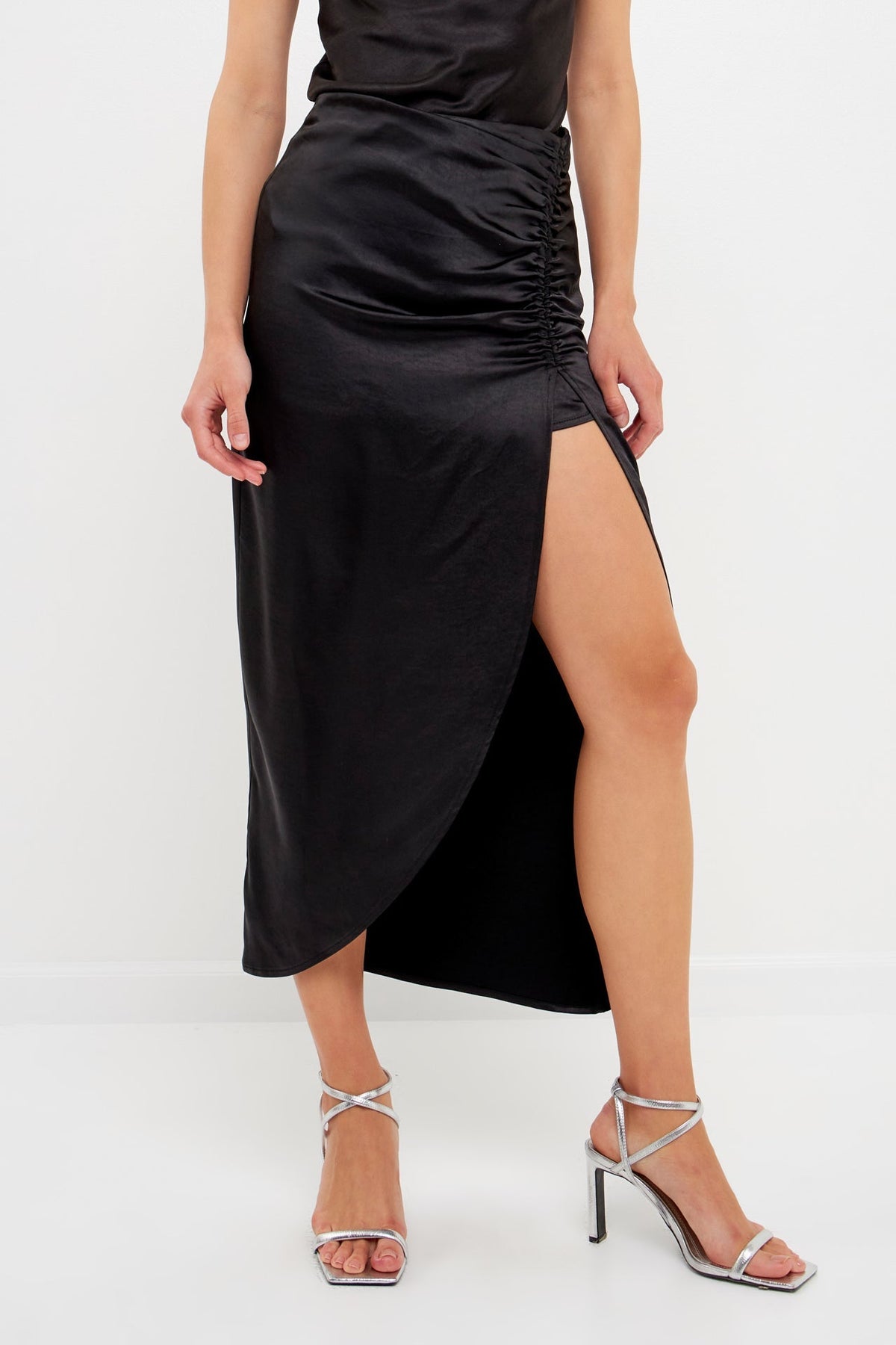 Endless Rose - Front Slit Midi Skirt - Final Sale