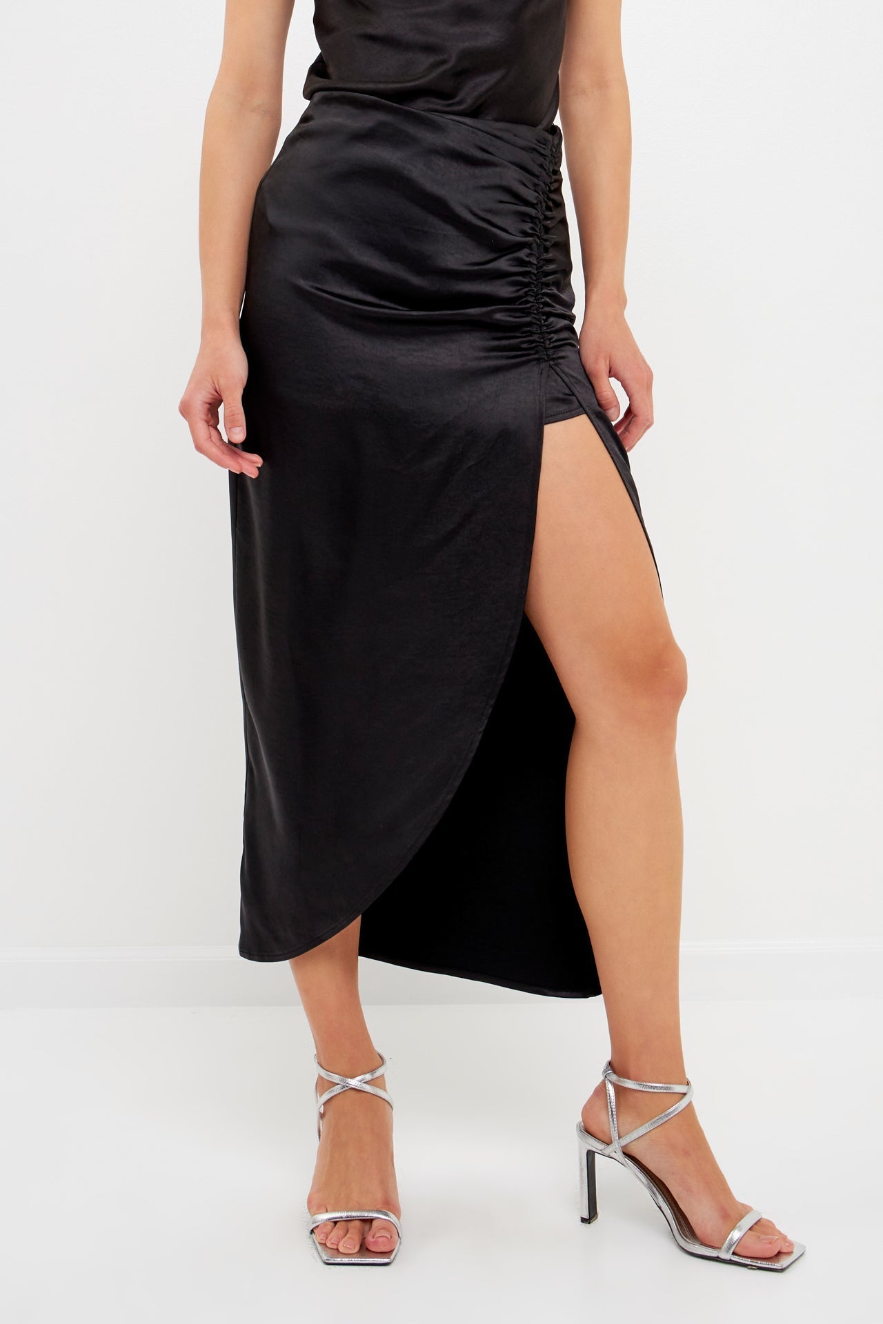 ENDLESS ROSE - Front Slit Midi Skirt - SKIRTS available at Objectrare