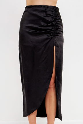 ENDLESS ROSE - Front Slit Midi Skirt - SKIRTS available at Objectrare