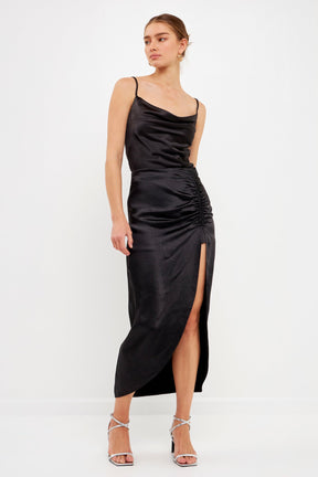 ENDLESS ROSE - Front Slit Midi Skirt - SKIRTS available at Objectrare