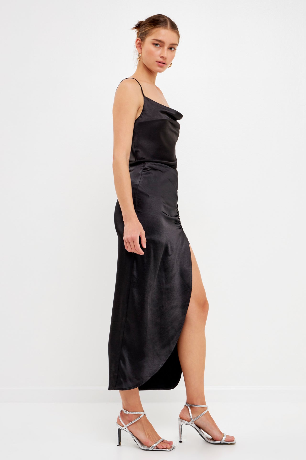 ENDLESS ROSE - Front Slit Midi Skirt - SKIRTS available at Objectrare