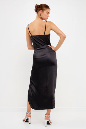 ENDLESS ROSE - Front Slit Midi Skirt - SKIRTS available at Objectrare