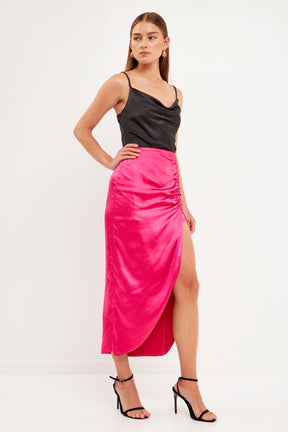 ENDLESS ROSE - Front Slit Midi Skirt - SKIRTS available at Objectrare