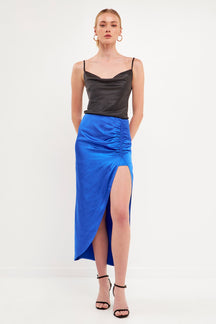 ENDLESS ROSE - Front Slit Midi Skirt - SKIRTS available at Objectrare