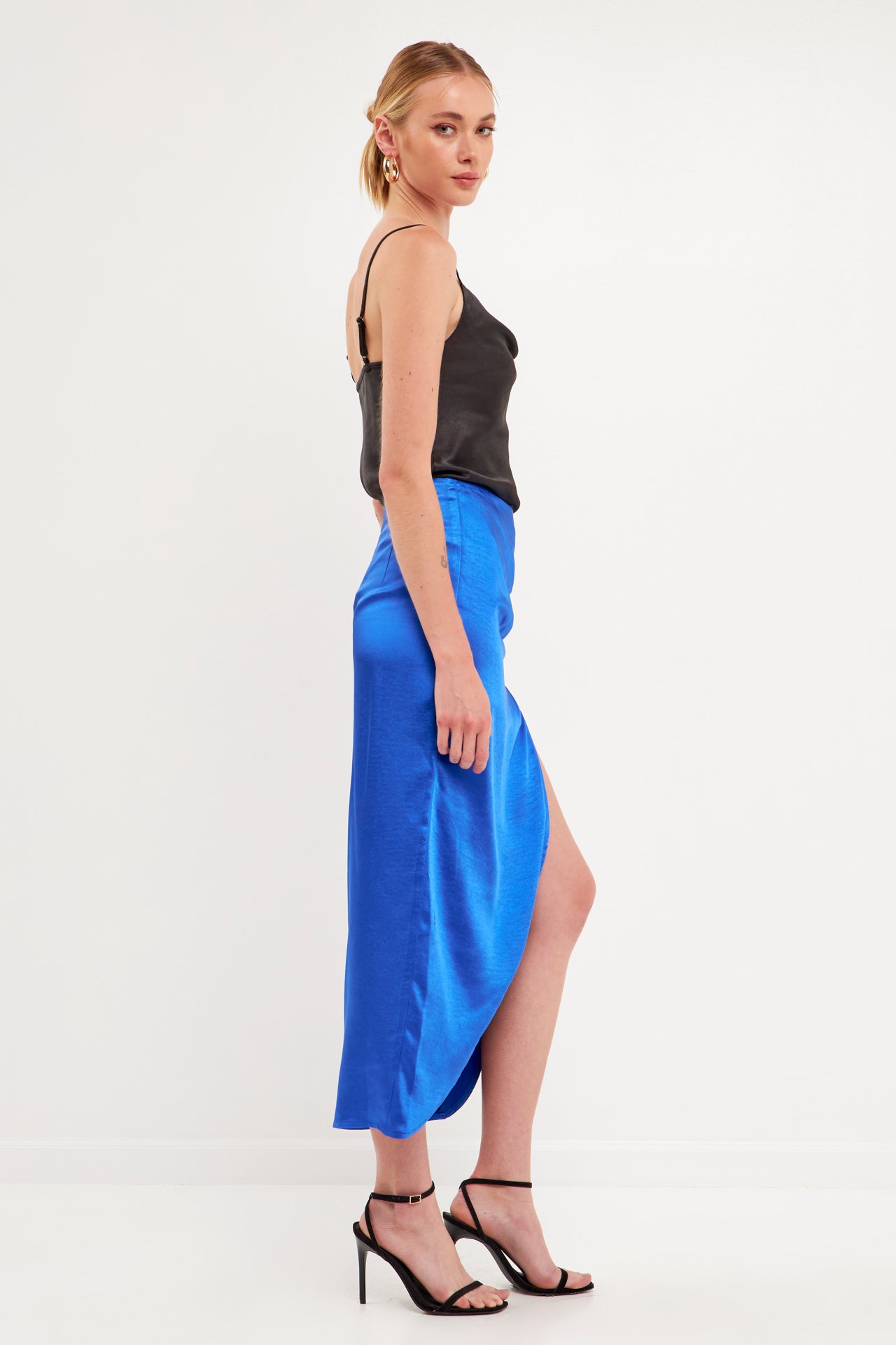 ENDLESS ROSE - Front Slit Midi Skirt - SKIRTS available at Objectrare
