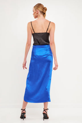 Front Slit Midi Skirt