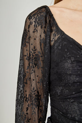 ENDLESS ROSE - Super Cheeky Floral Lace Bodysuit - TOPS available at Objectrare