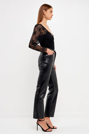 ENDLESS ROSE - Super Cheeky Floral Lace Bodysuit - TOPS available at Objectrare