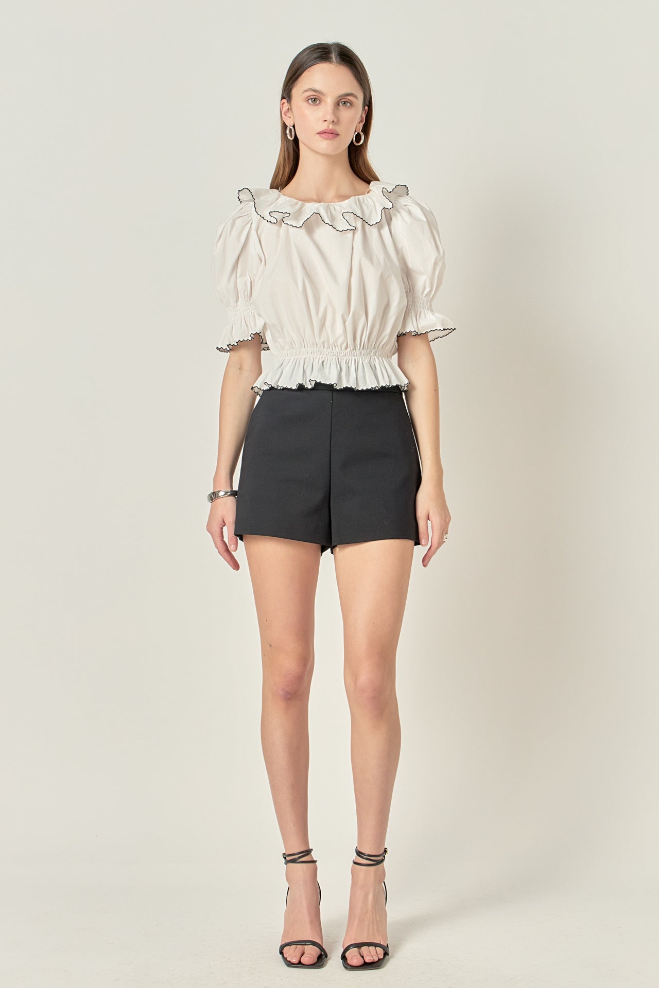 ENGLISH FACTORY - Puff Sleeve Crop Top - TOPS available at Objectrare