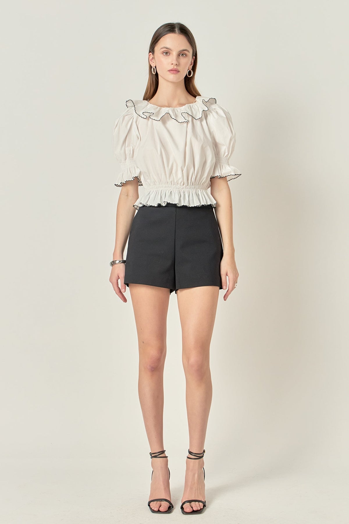 ENGLISH FACTORY - Puff Sleeve Crop Top - TOPS available at Objectrare