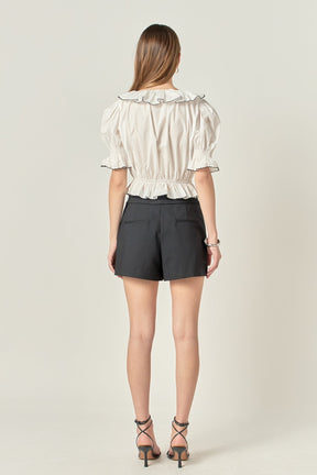 ENGLISH FACTORY - Puff Sleeve Crop Top - TOPS available at Objectrare