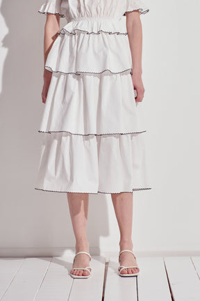 ENGLISH FACTORY - English Factory - Tiered Midi Skirt - SKIRTS available at Objectrare