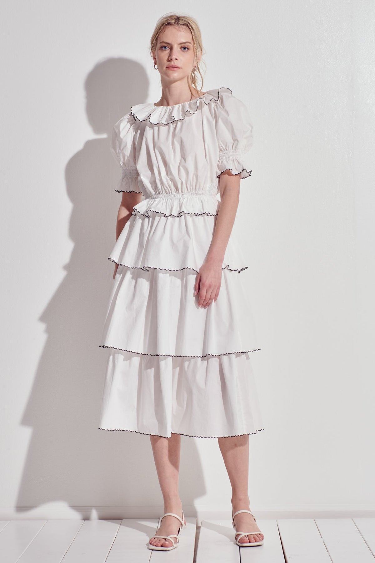 ENGLISH FACTORY - Tiered Midi Skirt - SKIRTS available at Objectrare