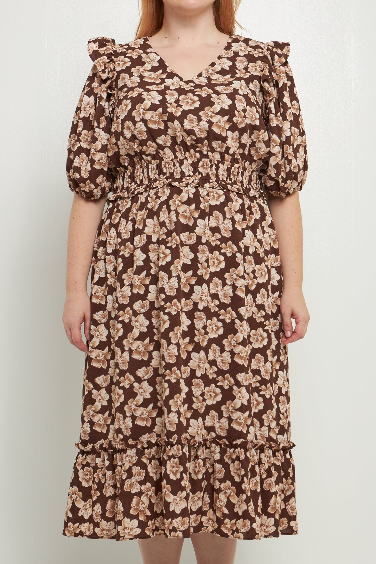 ENGLISH FACTORY - Crinked Floral Puff Sleeve Maxi Dress - DRESSES available at Objectrare